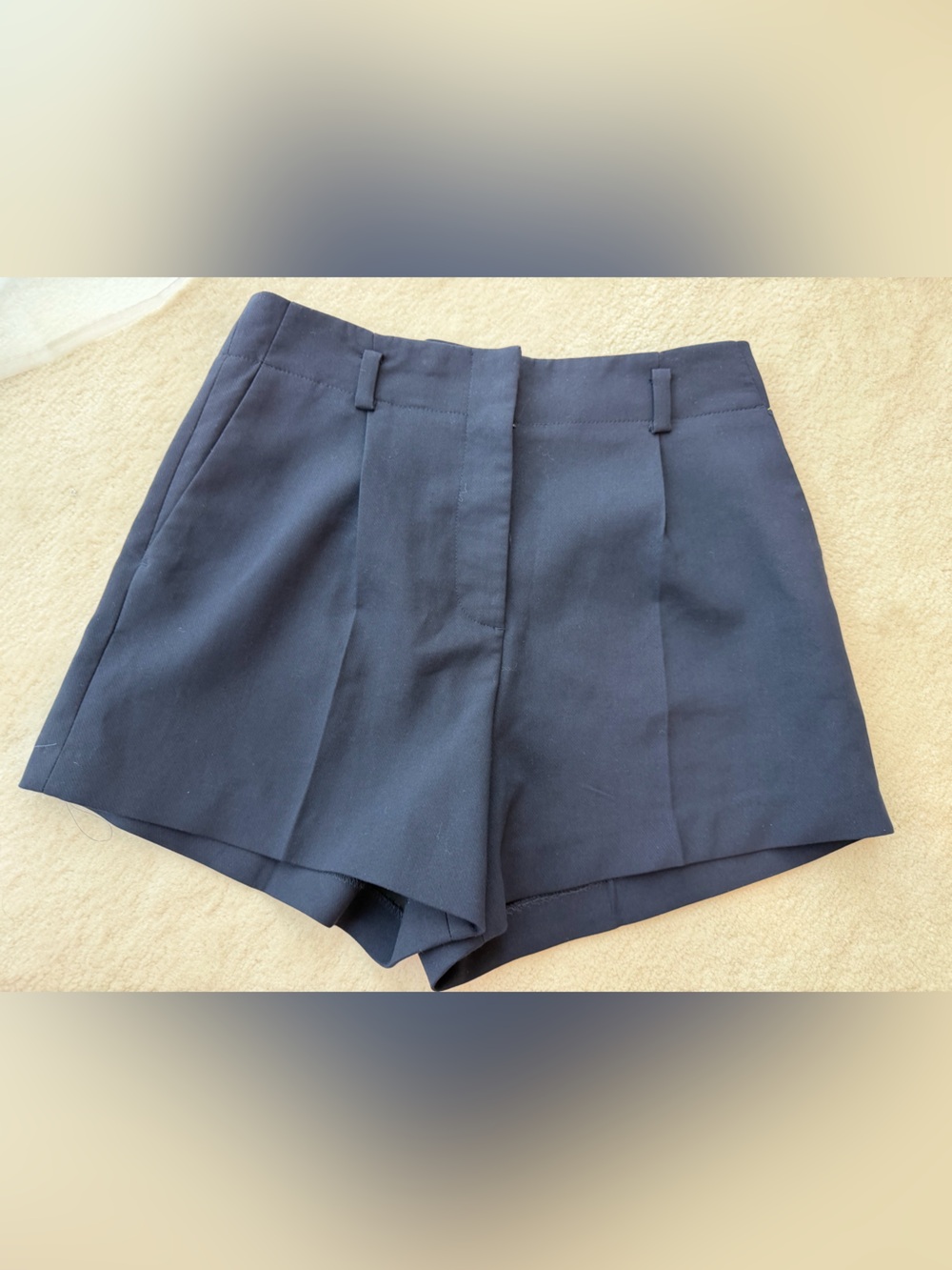 Zara High Waist Black Tailored Shorts